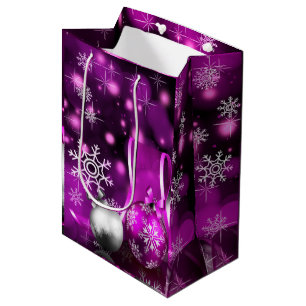 Sacola Para Presentes Média Saco médio do presente do Natal roxo