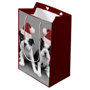 Sacola Para Presentes Média Saco médio do presente dos terrier de Boston do