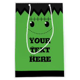 Sacola Para Presentes Média Saco Personalizado Fofo Frankenstein Verde de Hall