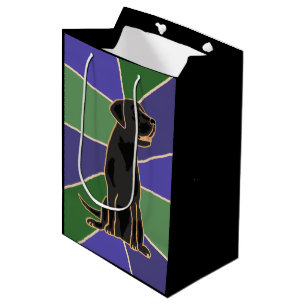 Sacola Para Presentes Média Saco preto do presente de labrador retriever do