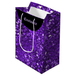Sacola Para Presentes Média Saco roxo Sparkling do presente do teste padrão d