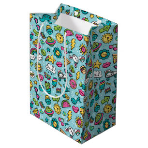 Sacola Para Presentes Média Saco totalmente bonito do presente dos Doodles