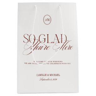 Sacola Para Presentes Média Sacolinha de Boas-Vindas de Casamento Moderna e El