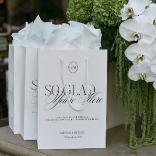 Sacola Para Presentes Média Sacolinha de Boas-Vindas de Casamento Moderna e El
