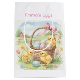 Sacola Para Presentes Média Sacolinha de caça a ovos personalizada Easter bunn