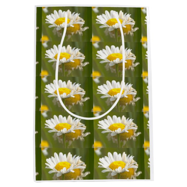 Sacola Para Presentes Média Sacolinha de Presente de Margaridas  (Frente)