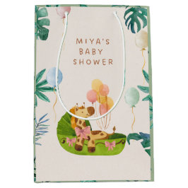 Sacola Para Presentes Média Sacos de festa com tema de selva em aquarela