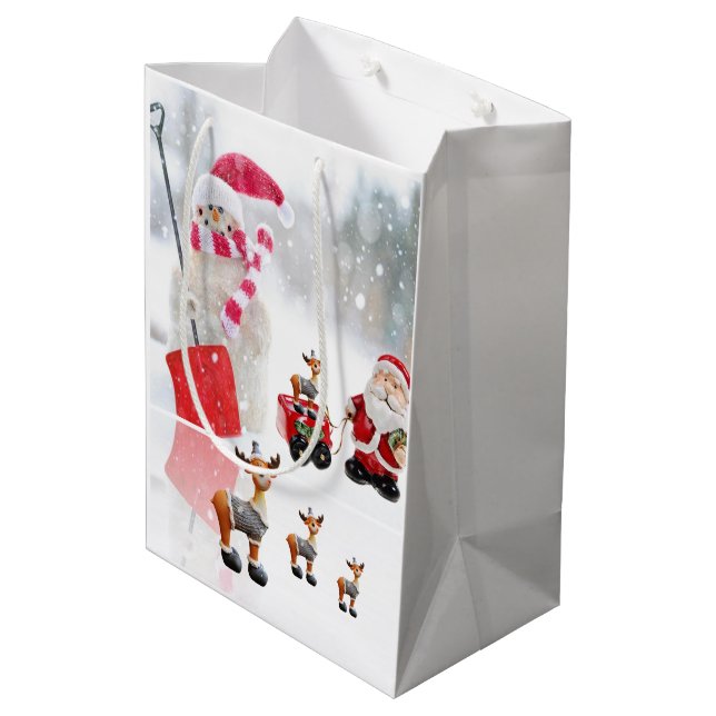 Sacola Para Presentes Média Sacos de Presente de Natal (Verso inclinado)