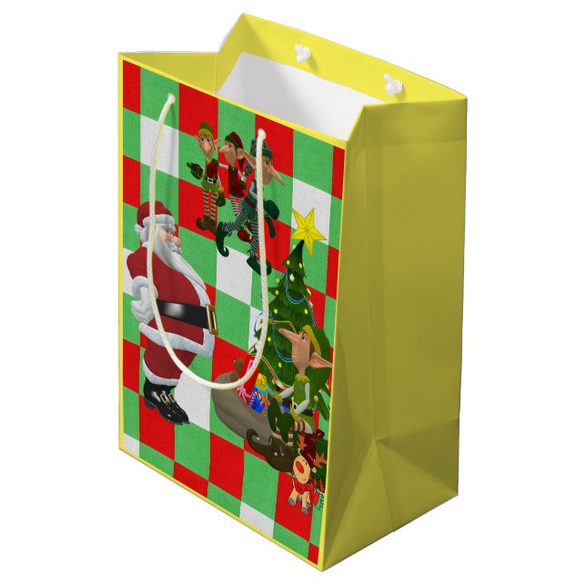 Sacola Para Presentes Média Sacos de Presente de Natal (Verso inclinado)