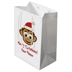 Sacola Para Presentes Média Sacos de presente de Natal engraçados do Papai Noe