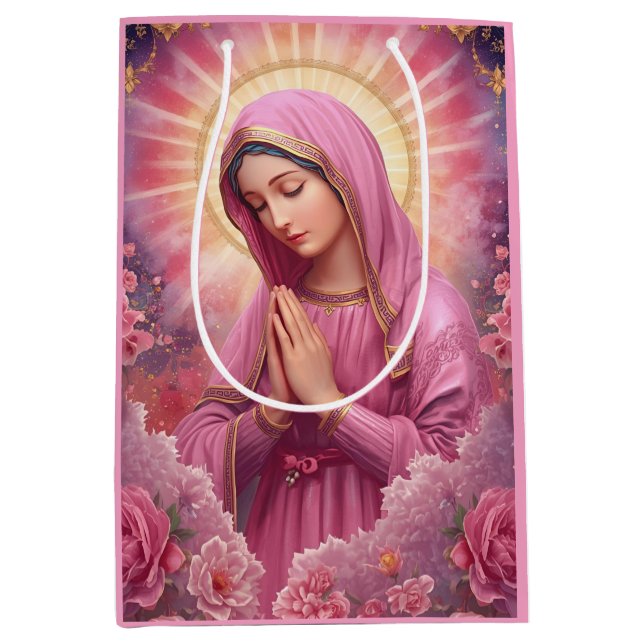 Sacola Para Presentes Média Sacos de presentes da Mary de origem rosa (Frente)