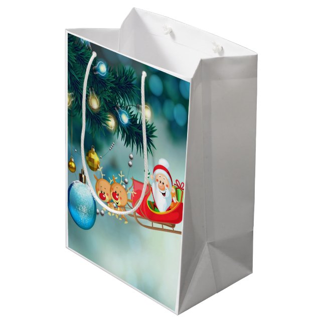Sacola Para Presentes Média Sacos de Presentes de Natal (Verso inclinado)