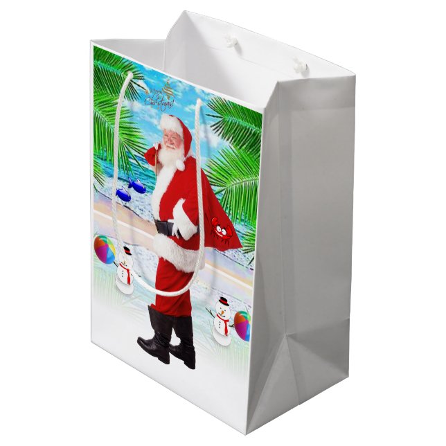 Sacola Para Presentes Média Sacos de Presentes de Natal (Verso inclinado)