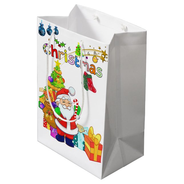 Sacola Para Presentes Média Sacos de Presentes de Natal (Verso inclinado)