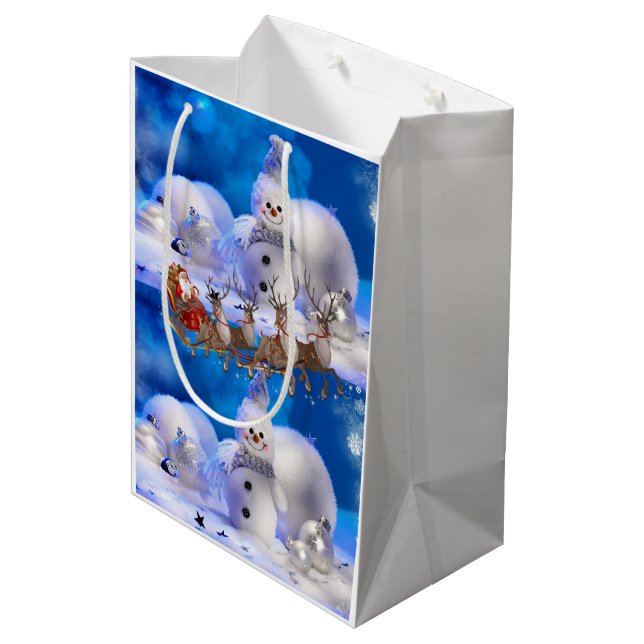 Sacola Para Presentes Média Sacos de Presentes de Natal (Verso inclinado)