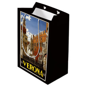 Sacola Para Presentes Média Sacos-presente de Viagens vintage Verona Itália