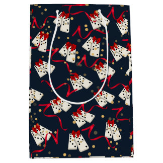 Sacola Para Presentes Média Sacos-presente - Design de Domino Azul