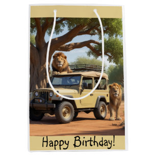 Sacola Para Presentes Média Safari Birthday