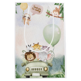 Sacola Para Presentes Média Safari Zoo Birthday Medium Gift Bag
