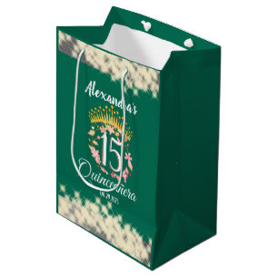 Sacola Para Presentes Média Sage Green Vintage Boho Quinceañera Favor espanhol