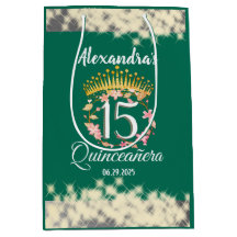 Sage Green Vintage Boho Quinceañera Favor espanhol