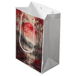 Sacola Para Presentes Média Sakura Lua de Sangue Tinta Lavada (1)