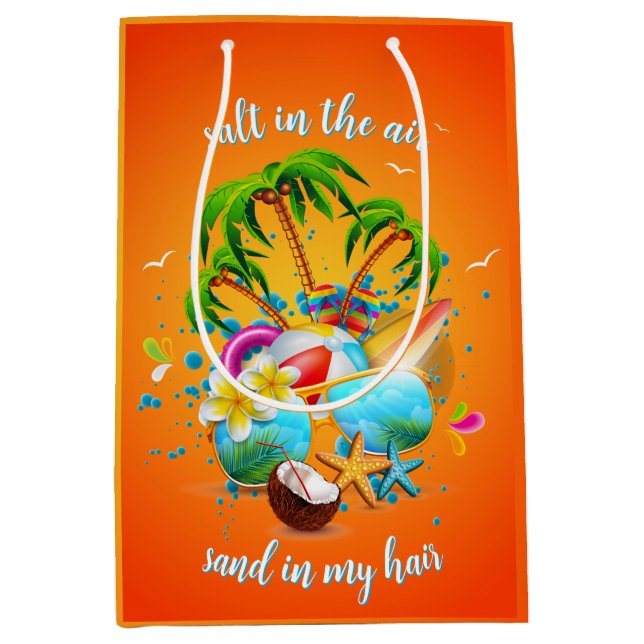 Sacola Para Presentes Média Sal no ar (Frente)