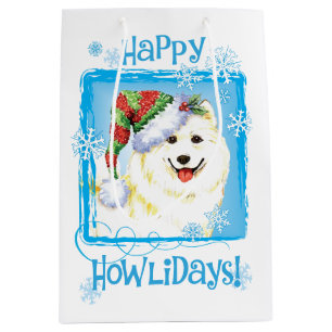 Sacola Para Presentes Média Samoyed feliz de Howlidays