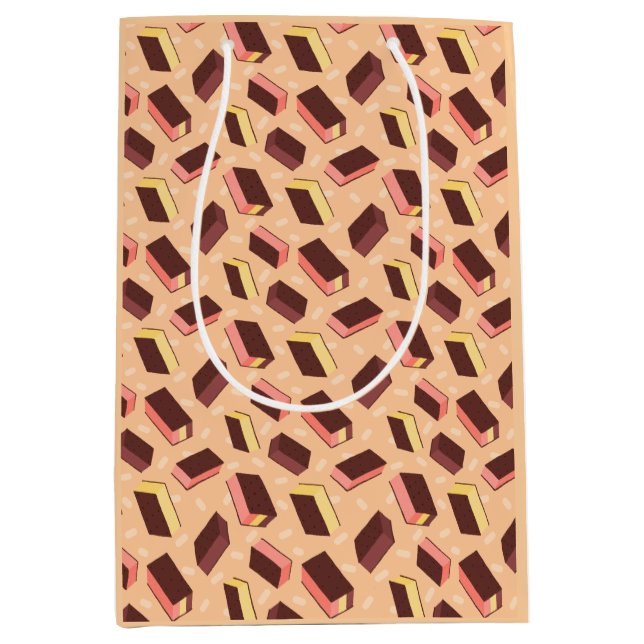 Sacola Para Presentes Média Sandwich do Sorvete Neapolitano divertido (Frente)