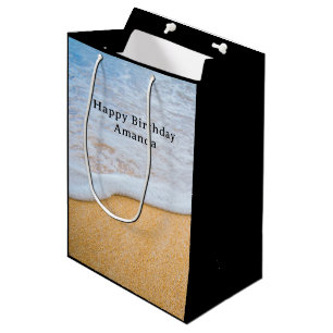 Sacola Para Presentes Média Sandy Beach com Surf Foamy Aniversário
