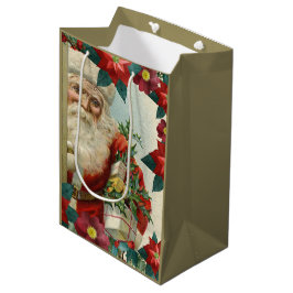 Sacola Para Presentes Média Santa Claus bringing gifts and presents