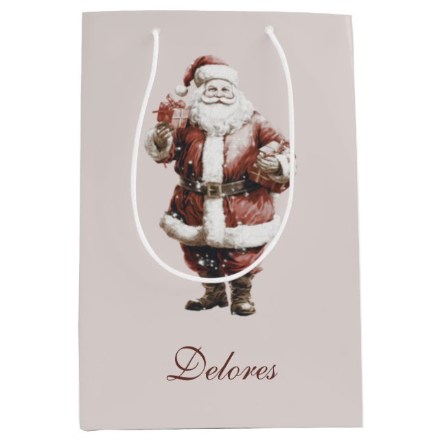 Sacola Para Presentes Média Santa Claus Medium Gift Bag (Frente)