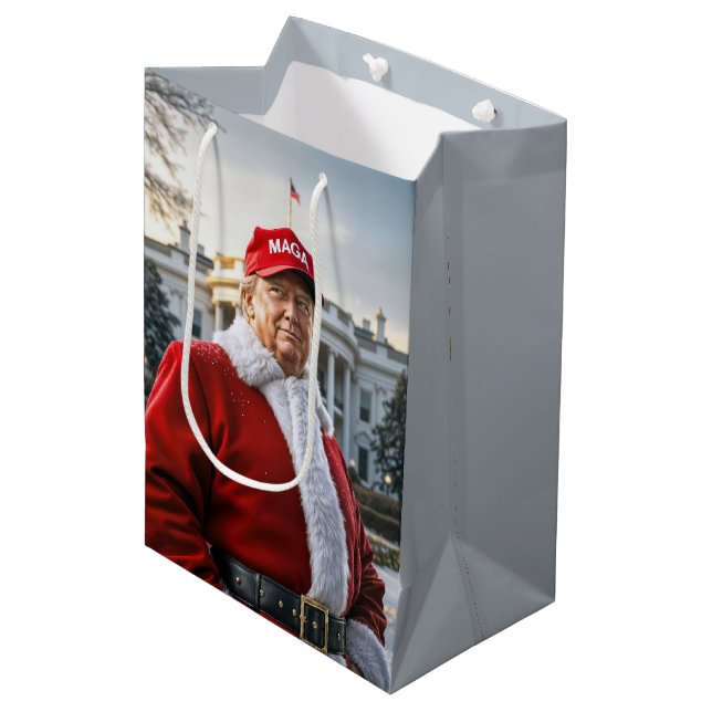 Sacola Para Presentes Média Santa Claus Trump (Frente inclinada)