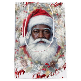 Sacola Para Presentes Média Santa Gift Bag