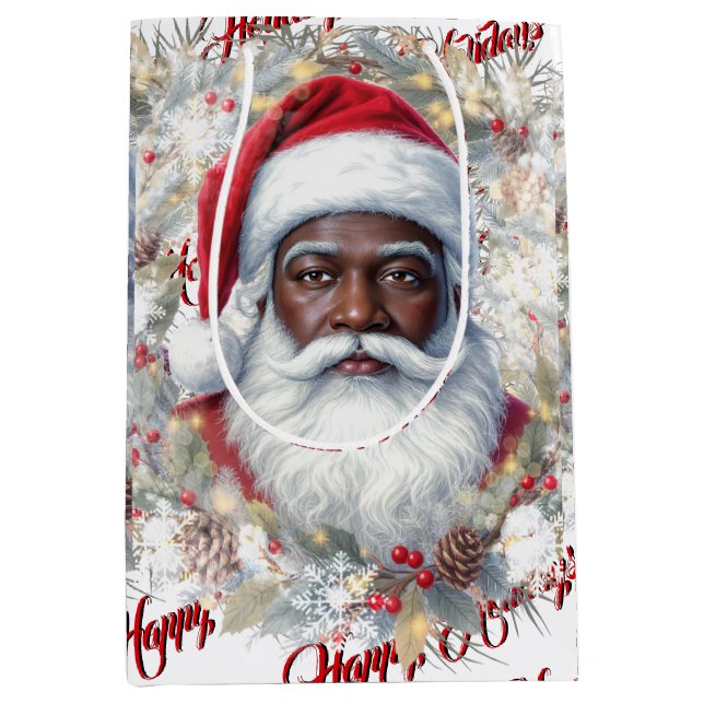 Sacola Para Presentes Média Santa Gift Bag (Frente)