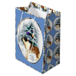 Sacola Para Presentes Média Santo Bernard Christmas