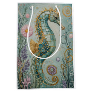 Sacola Para Presentes Média Santuário de Cavalo-Marinho Shimmering