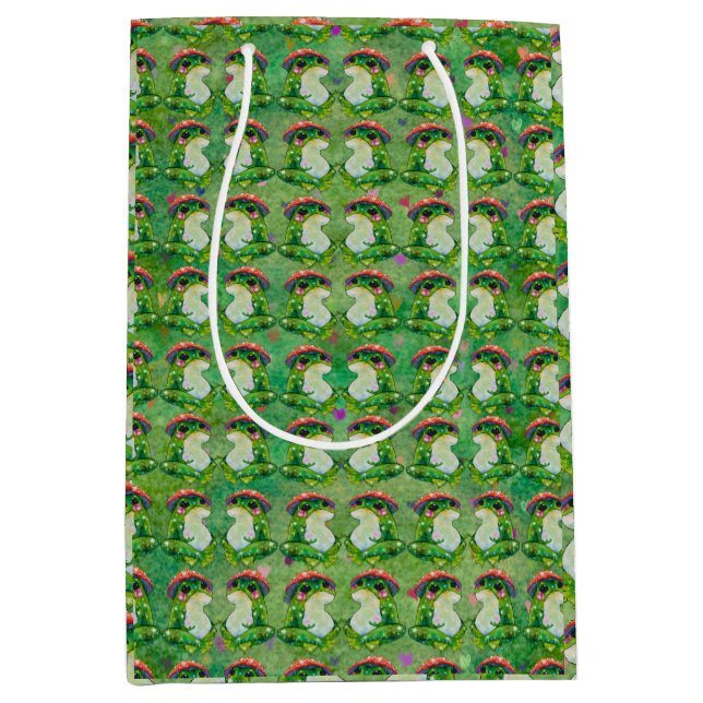 Sacola Para Presentes Média Sapo chamado Clover (Frente)