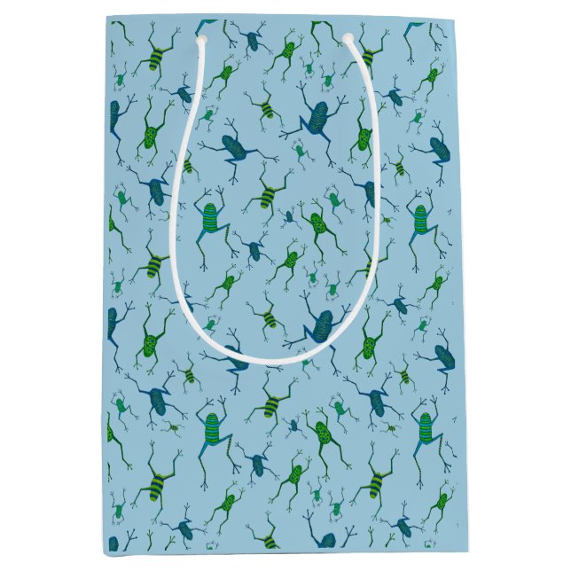 Sacola Para Presentes Média Sapos pulando para a alegria (Frente)