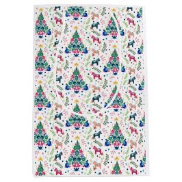 Sacola Para Presentes Média Scandinávia Folk Art Árvore de Natal Gift Bag
