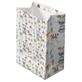 Sacola Para Presentes Média Scandinavian Nordic Christmas Gift Bag
