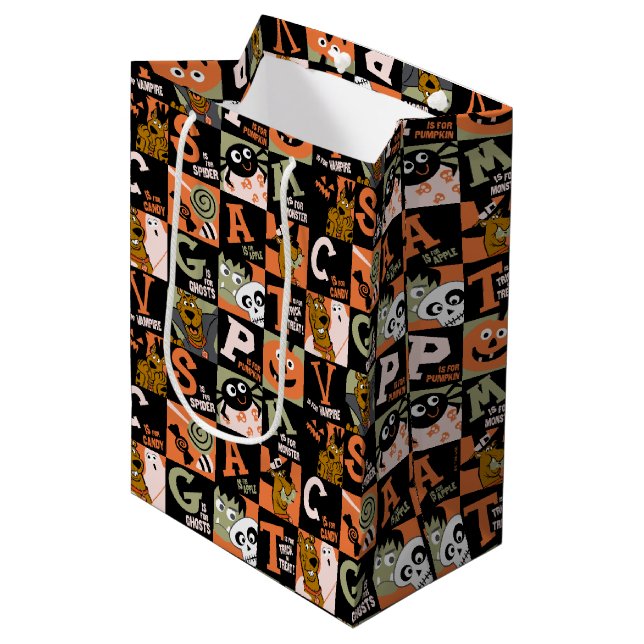 Sacola Para Presentes Média Scooby-Doo | Padrão de Halloween (Frente inclinada)