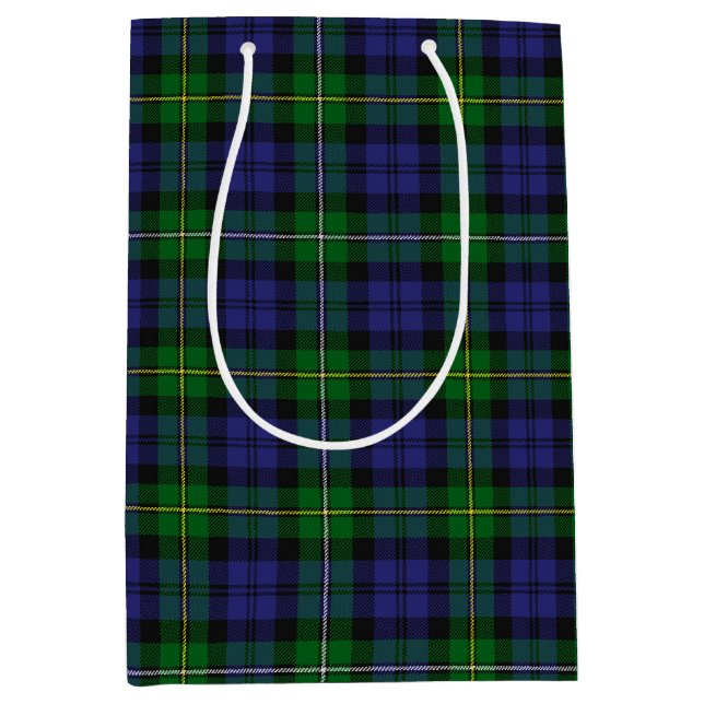 Sacola Para Presentes Média Scottish Campbell Family Tartan Pattern (Frente)
