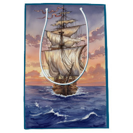 Sacola Para Presentes Média Segelboot auf dem Meer