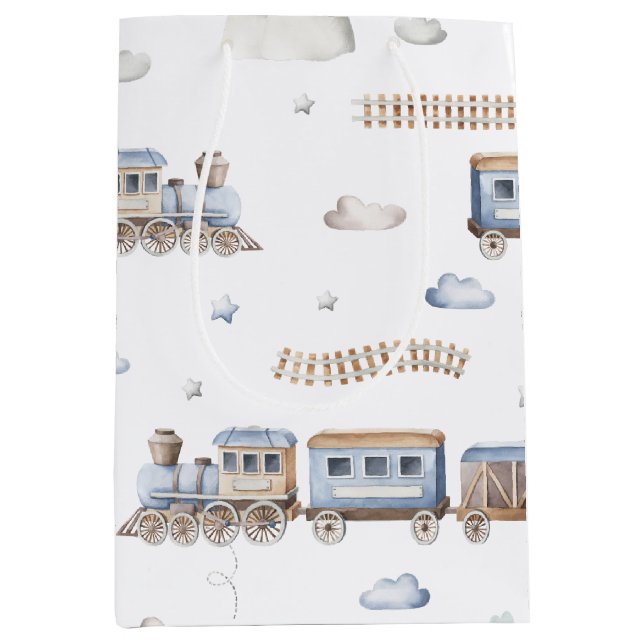 Sacola Para Presentes Média Segundo aniversário do comboio Chugga Dois Sacos M (Frente)