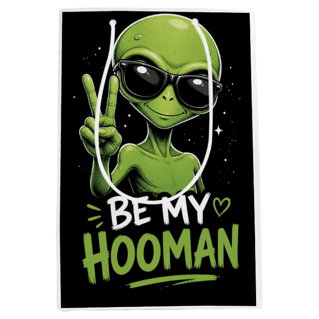 Sacola Para Presentes Média Seja Meu Hooman 👽 (Frente)