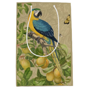 Sacola Para Presentes Média Selva Tropical Amarela Macaw Antiguidade