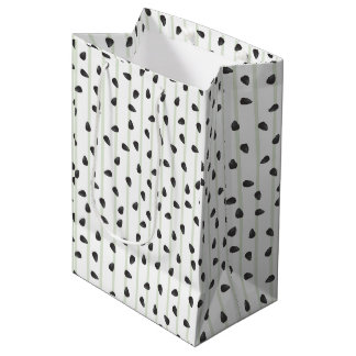 Sacola Para Presentes Média Sementes de Melancia Minimalistas e Listras de Ver
