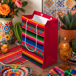 Sacola Para Presentes Média Serape Tradicional Mexicano Colorido