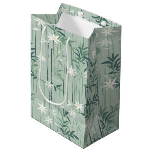 Sacola Para Presentes Média Serena Flor de Bambu Ásia  (7)